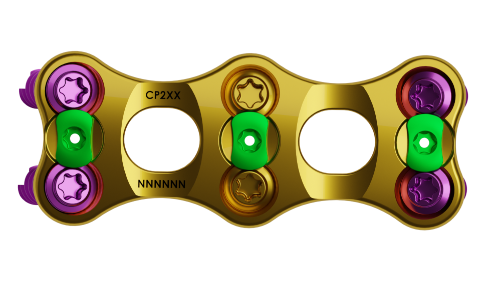 Top View of Cervical Plate Cervical Plate with Narrow body and Secure Locking Tabs